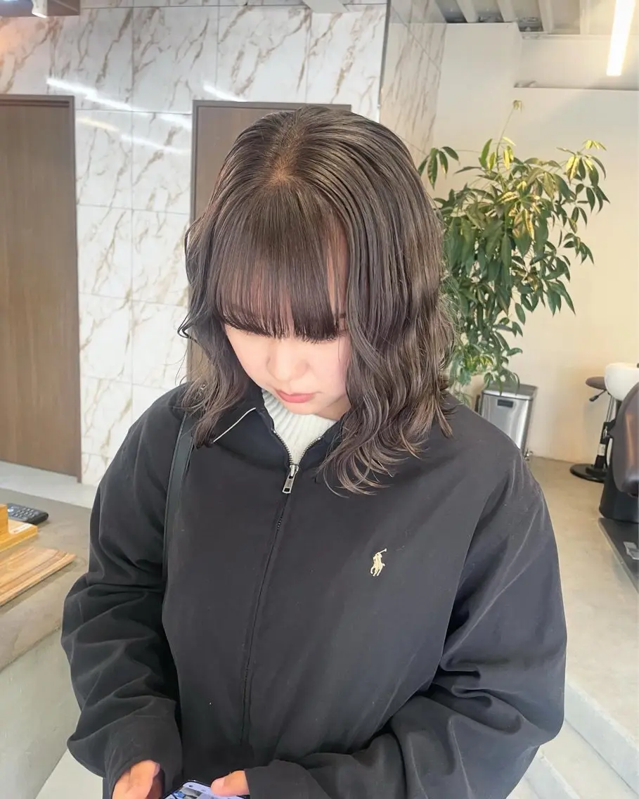 ミディアム カラー グレージュ 韓国風ヘア 💎韓国風レイヤー /ボブ💎Namiのヘアスタイル