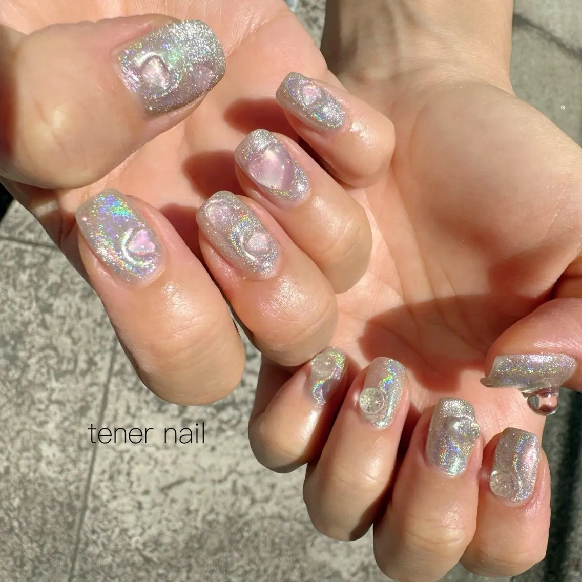 ネイル オーロラネイル マグネットネイル ハンドネイル テネルネイル tener nailのネイルデザイン