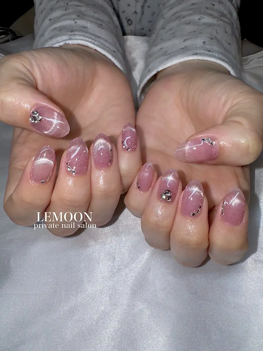 ネイル フラッシュネイル フラッシュマグ マグネットネイル ハンドネイル nail salon LEMOONのネイルデザイン