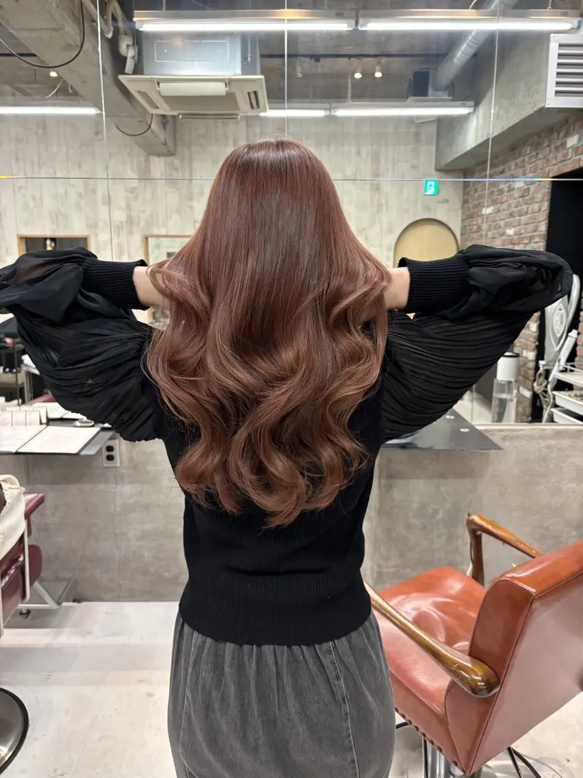 ロング 韓国風ヘア レイヤーカット カット ヘアカラー トリートメント 細井 友貴のヘアスタイル