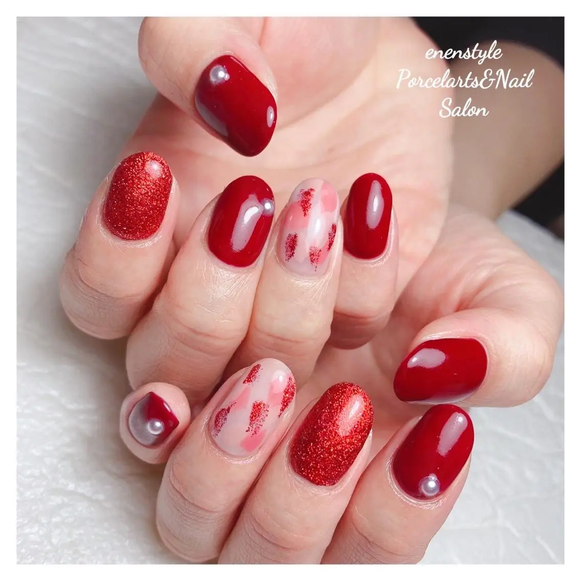 ミディアム ネイル 🐾enen style 🐾のネイルデザイン