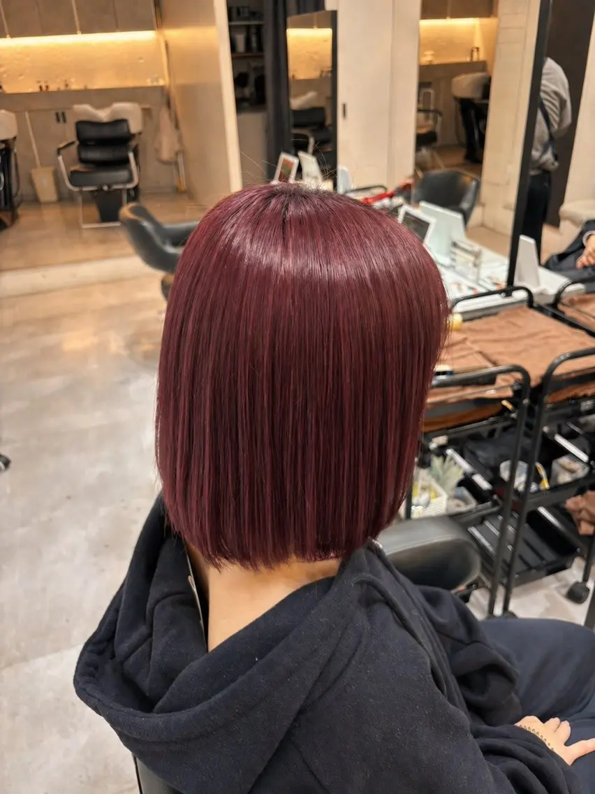 【平日限定‼️】切りっぱなしボブカット【0円‼️】➕透明感ワンカラー🫧🩷(トリートメントなし)19時〜の写真