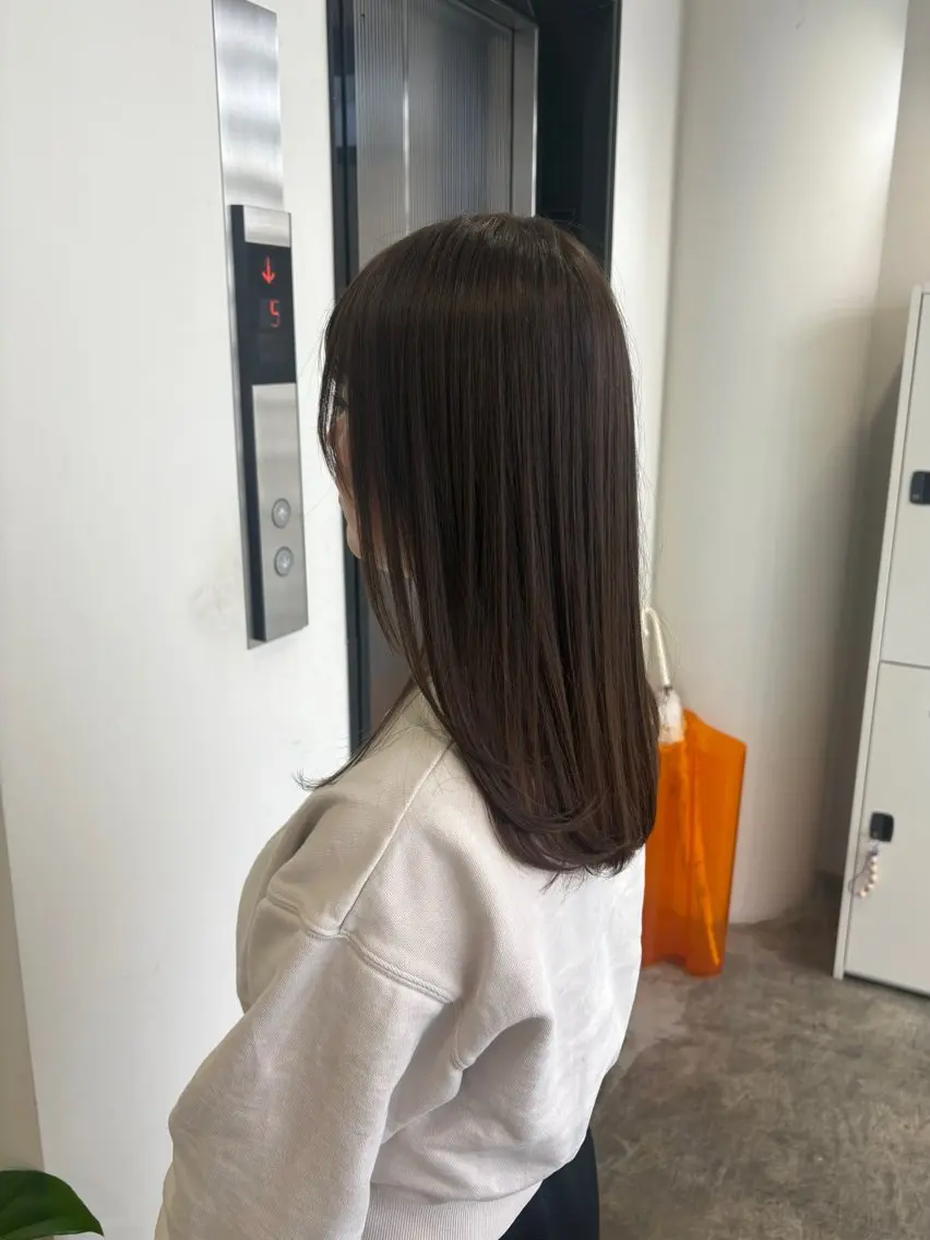 ロング カラー ブラウンカラー カット ヘアカラー ヒメカ/髪質改善/ レイヤー/大阪のヘアスタイル