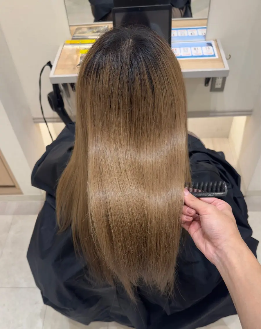 ロング トリートメント 酸熱トリートメント トリートメント かんた /百道浜・髪質改善のヘアスタイル