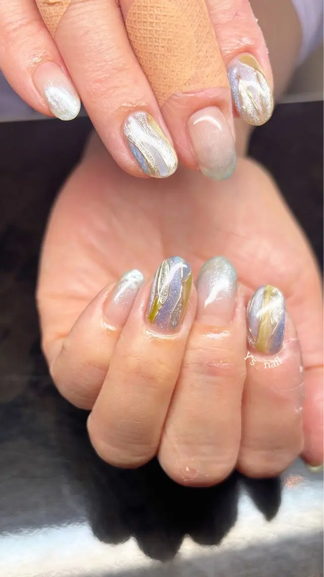 ネイル マグネットネイル 手書きが得意🖌️ Y’s  nailのネイルデザイン
