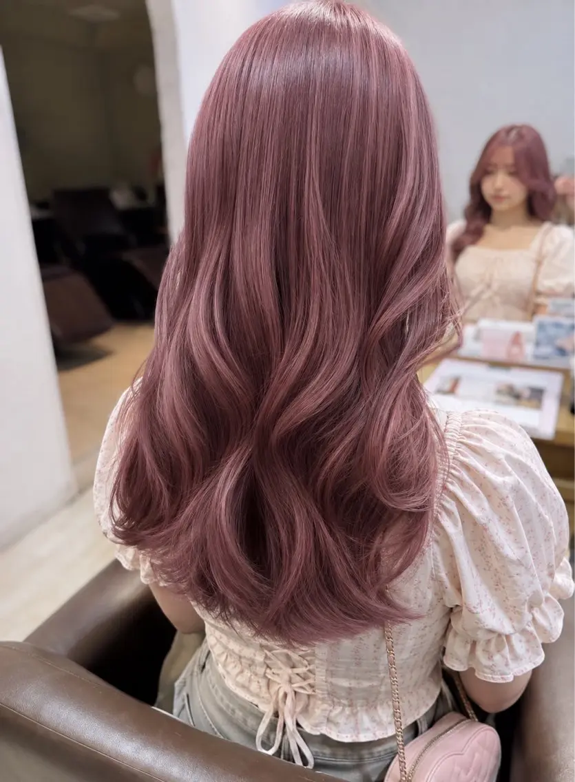 ロング カラー ベージュカラー ピンクカラー ピンクベージュ ヘアカラー カラーモデル募集中 🎀🩵のあのヘアスタイル