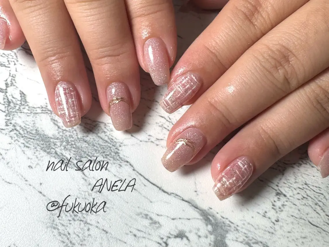 ネイル ツイードネイル nail salon ANELA mayaのネイルデザイン