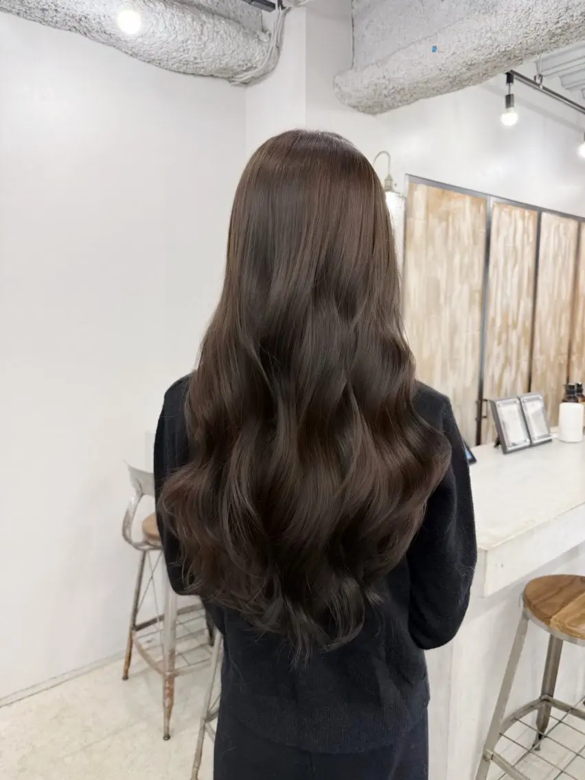 ロング カラー ブラウンカラー 透明感カラー ヘーゼル くびれヘア 韓国風ヘア カット ヘアカラー トリートメント ヘアセット 韓国ヘア🫧 KAZUTOのヘアスタイル