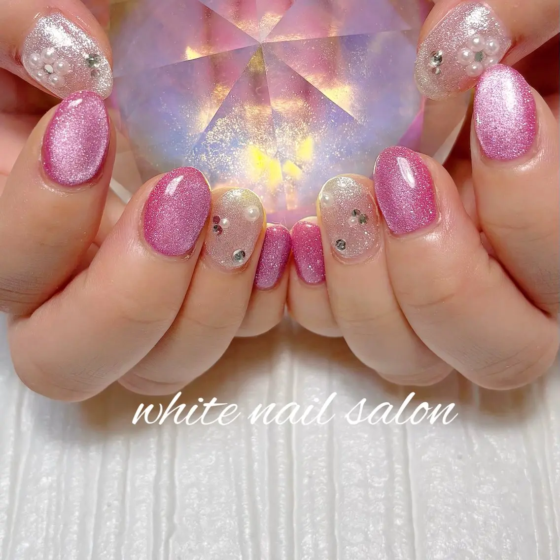 ネイル フットネイル ラメ(グリッター) ハンドネイル white nail salonのネイルデザイン