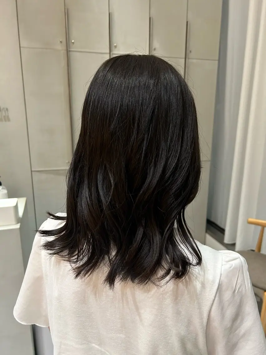セミロング カラー 透明感カラー グレージュ ヘアカラー トリートメント ヘアセット 垢抜け/レイヤー /艶カラー🪼風香のヘアスタイル