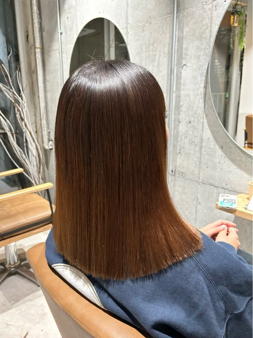 ミディアム 縮毛矯正 カット 縮毛矯正 LOOSE立川 SHIMODA🧸のヘアスタイル