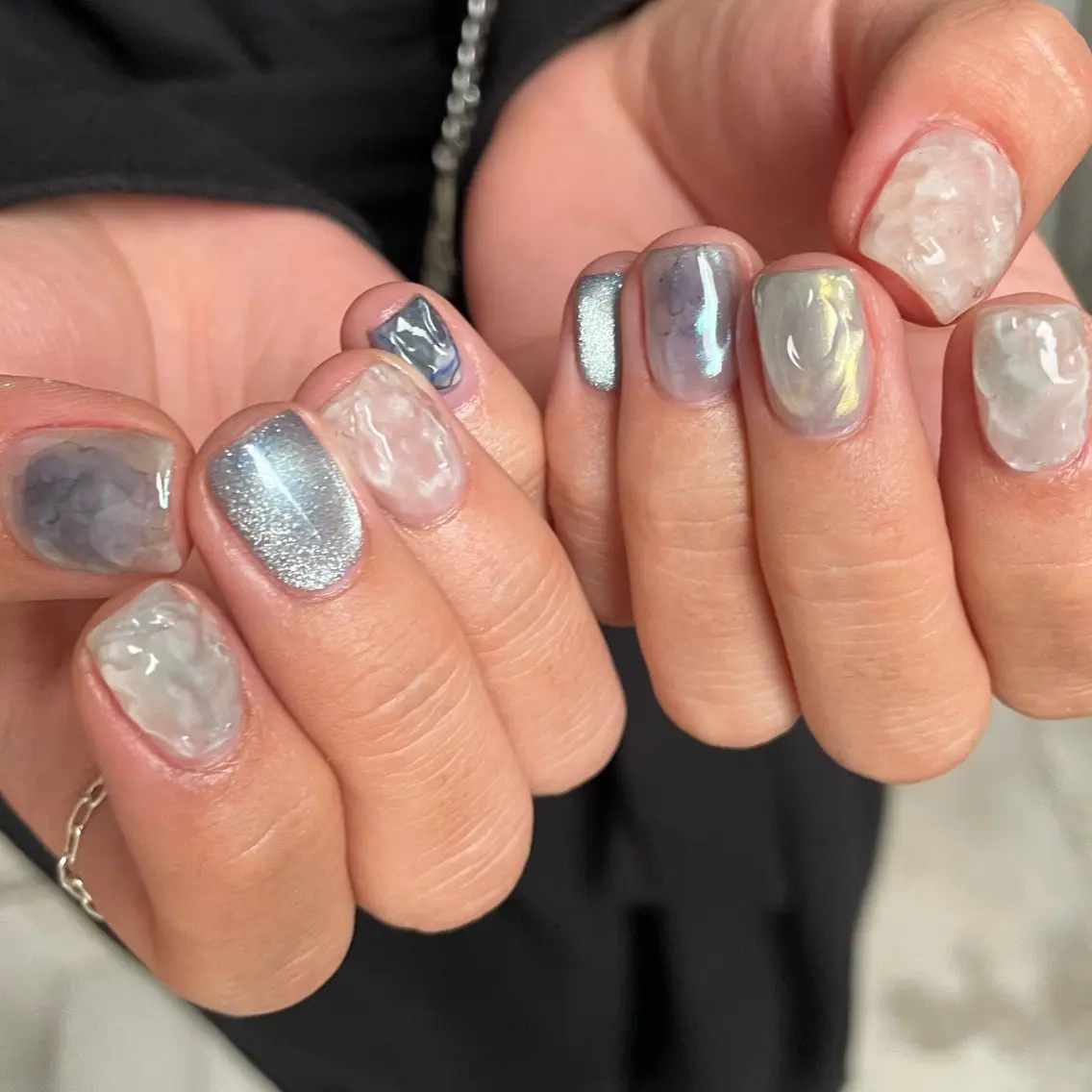 ネイル ブルー Manon Yuiのネイルデザイン