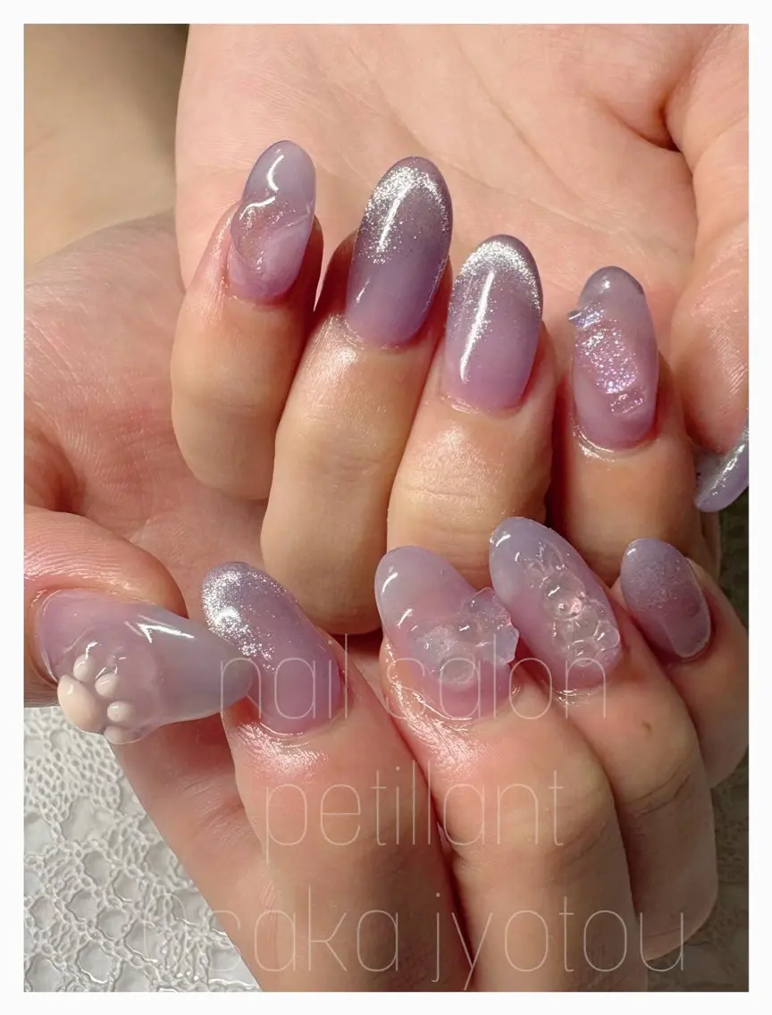 ネイル アートネイル クリアネイル nail salon petillantのネイルデザイン