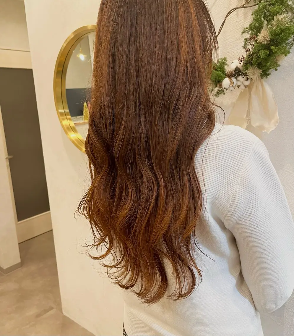 ロング カラー オレンジ Lita./ 大賀ひかり🧁🫧のヘアスタイル