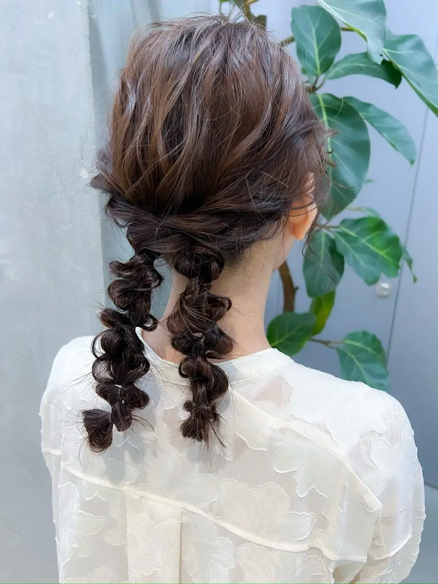 セミロング ヘアアレンジ 谷町/Le'a /竹原しおなのヘアスタイル