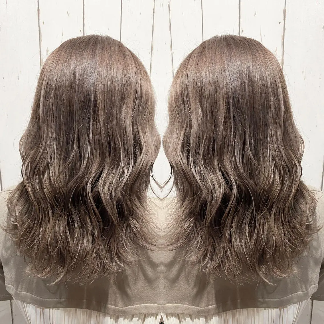 セミロング カラー パーマ ヘアアレンジ アッシュ バレイヤージュ ベージュカラー ブリーチ 透明感カラー ヘアカラー トリートメント 👑指名率No.1 👑坂口飛翔のヘアスタイル