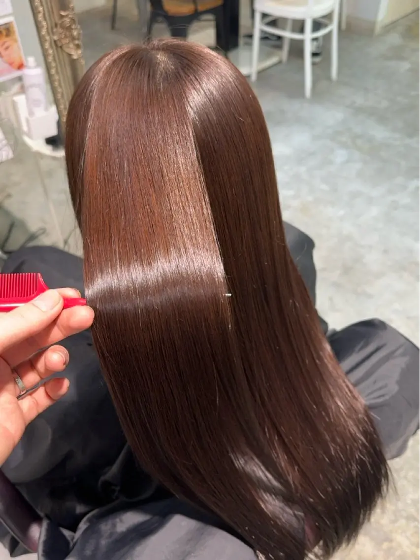 ロング カラー ブラウンカラー 髪質改善 トリートメント men'sモテ 髪🫧シオンのヘアスタイル