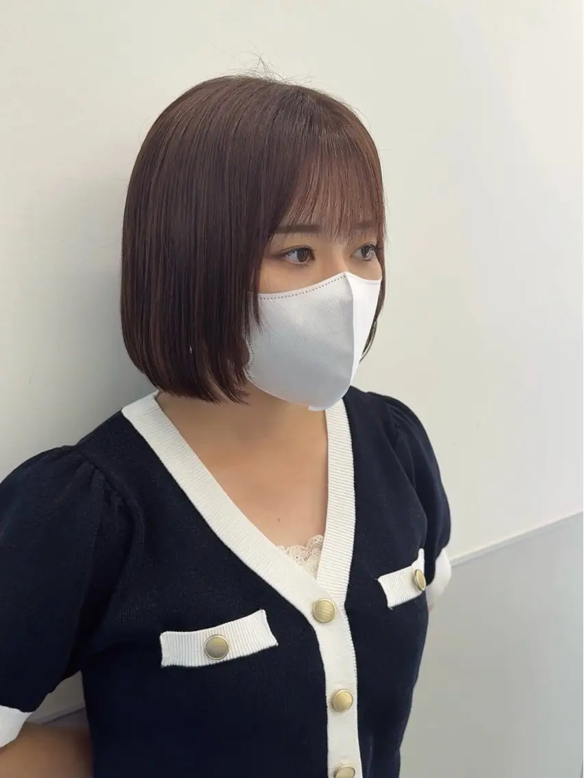 ミディアム 韓国風ヘア レイヤーカット トリートメント ワンホンヘア カット ヘアカラー 縮毛矯正 トリートメント 韓国ヘア🇰🇷 スズキのヘアスタイル
