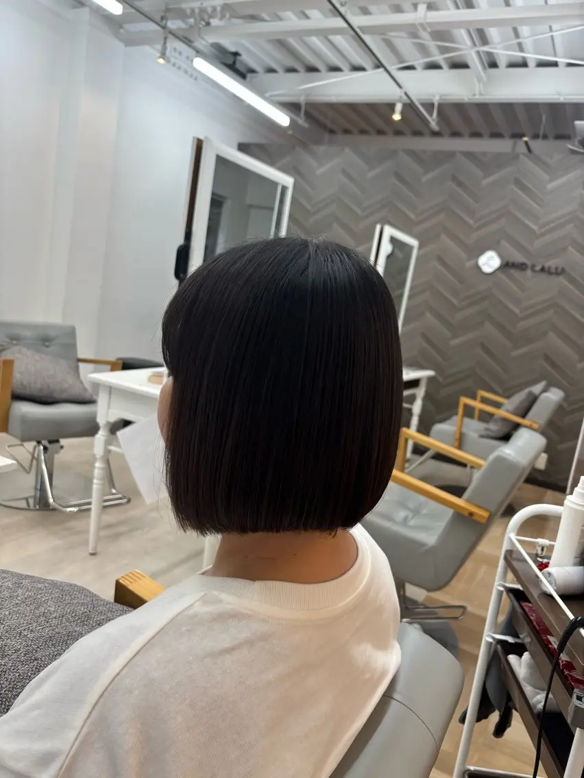 ミディアム 縮毛矯正 ワタセ ヒメカのヘアスタイル