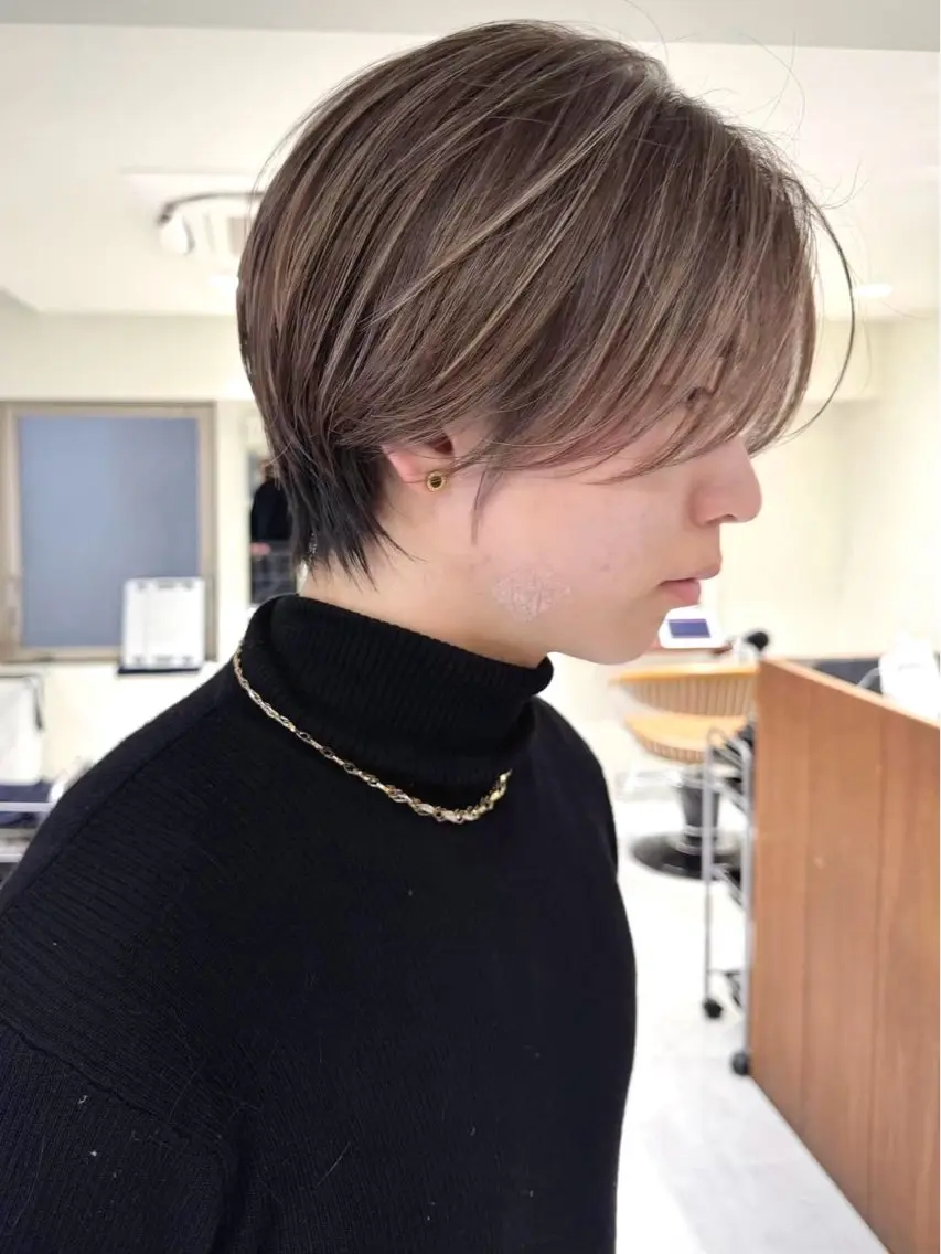 ショート メンズ ヘアカラー 小顔ボブ jilblanカホのヘアスタイル