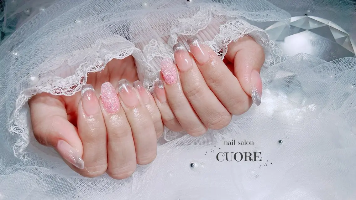 ネイル チークネイル フレンチネイル マグネットネイル マグネットフレンチ nail salon CUOREのネイルデザイン