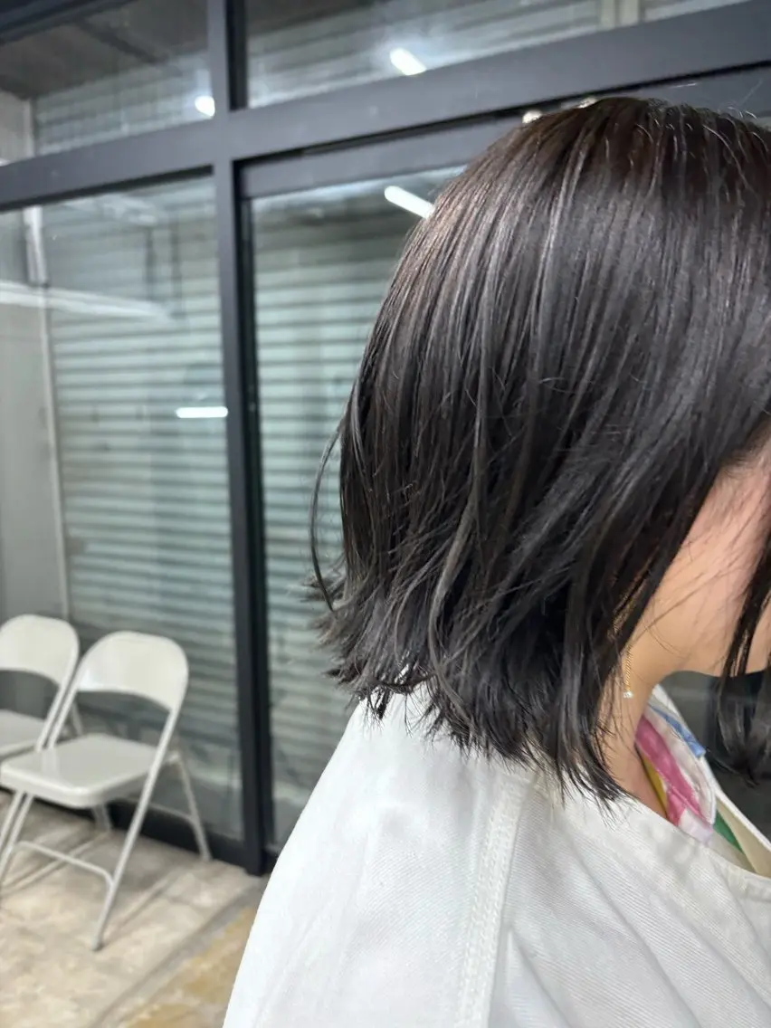 ショート カラー アッシュ アッシュグレー アッシュグレージュ 透明感カラー グレージュ ヘアカラー トリートメント 艶カラー／ナチュラル スタイル/Ayukaのヘアスタイル
