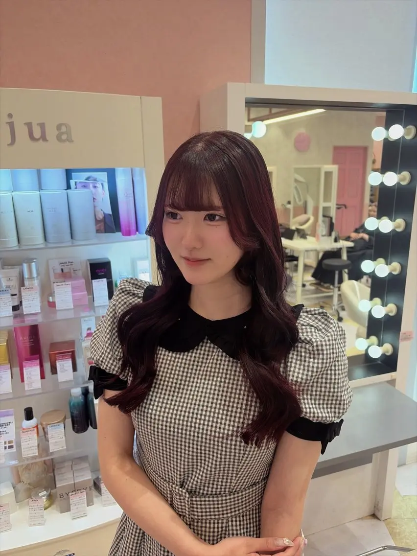 ロング カラー ラベンダーカラー ピンクカラー ピンクラベンダー ヘアカラー トリートメント 鎌田 優依のヘアスタイル