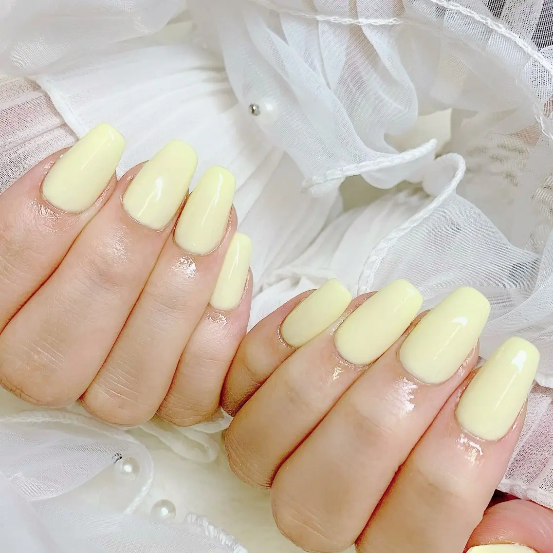 オフ無し　ジェルチップ長さ出し＋ワンカラーの写真