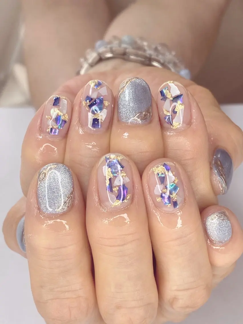 ネイル アートネイル オーロラネイル 桜ネイル クリアネイル フットネイル Nail Salon ertiのネイルデザイン