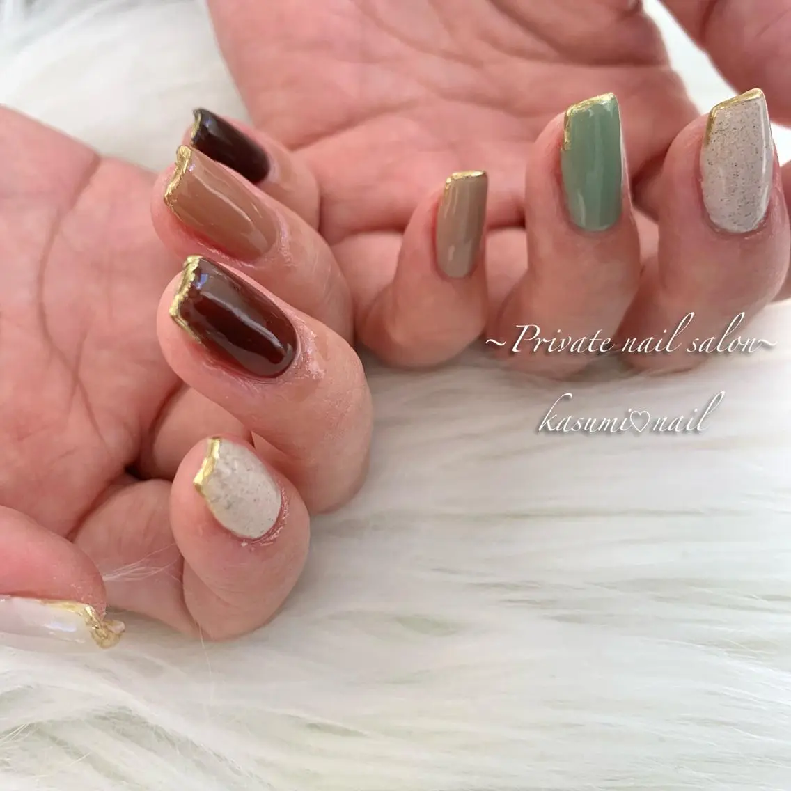 ネイル アートネイル ラメ(グリッター) マグネットネイル ミラーネイル 持ち込み KASUMI♡ Nailのネイルデザイン
