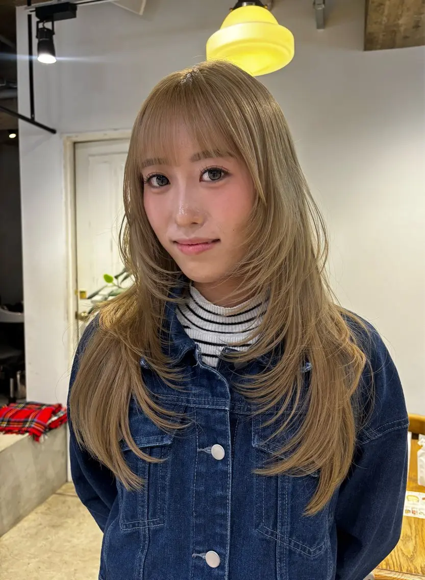 セミロング カット ヘアカラー 🎀抜け感ナチュラル 🎵asuna🪽のヘアスタイル