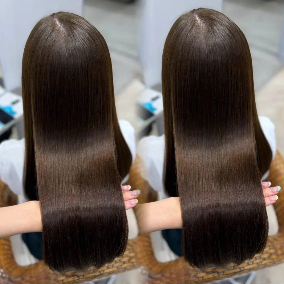 ロング カラー ベージュカラー オリーブベージュ 大久保 凜香のヘアスタイル