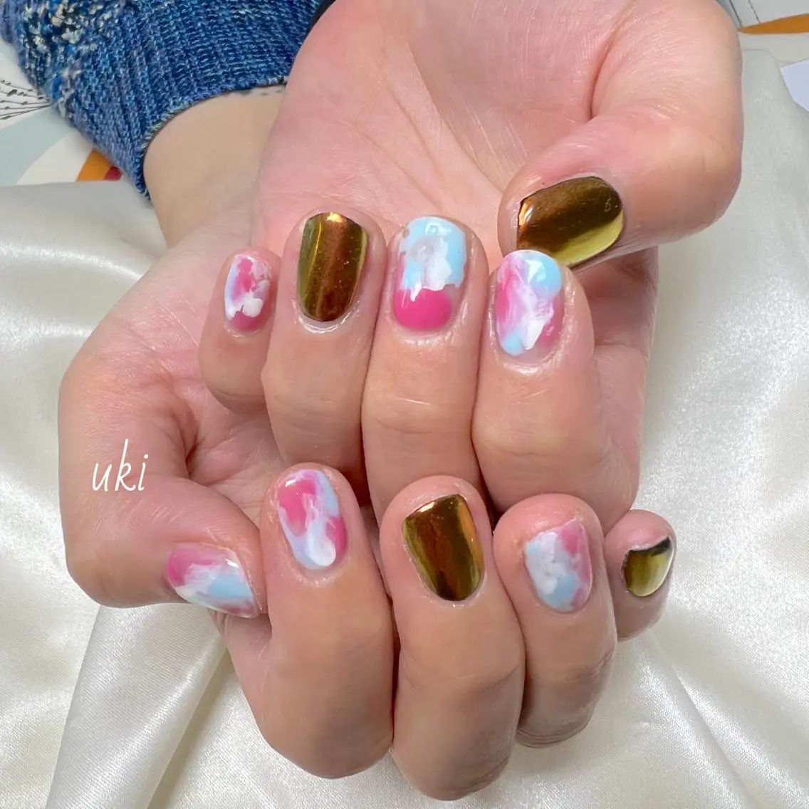 ネイル ミラーネイル ニュアンスネイル ハンドネイル Ameri nail /UKIのネイルデザイン