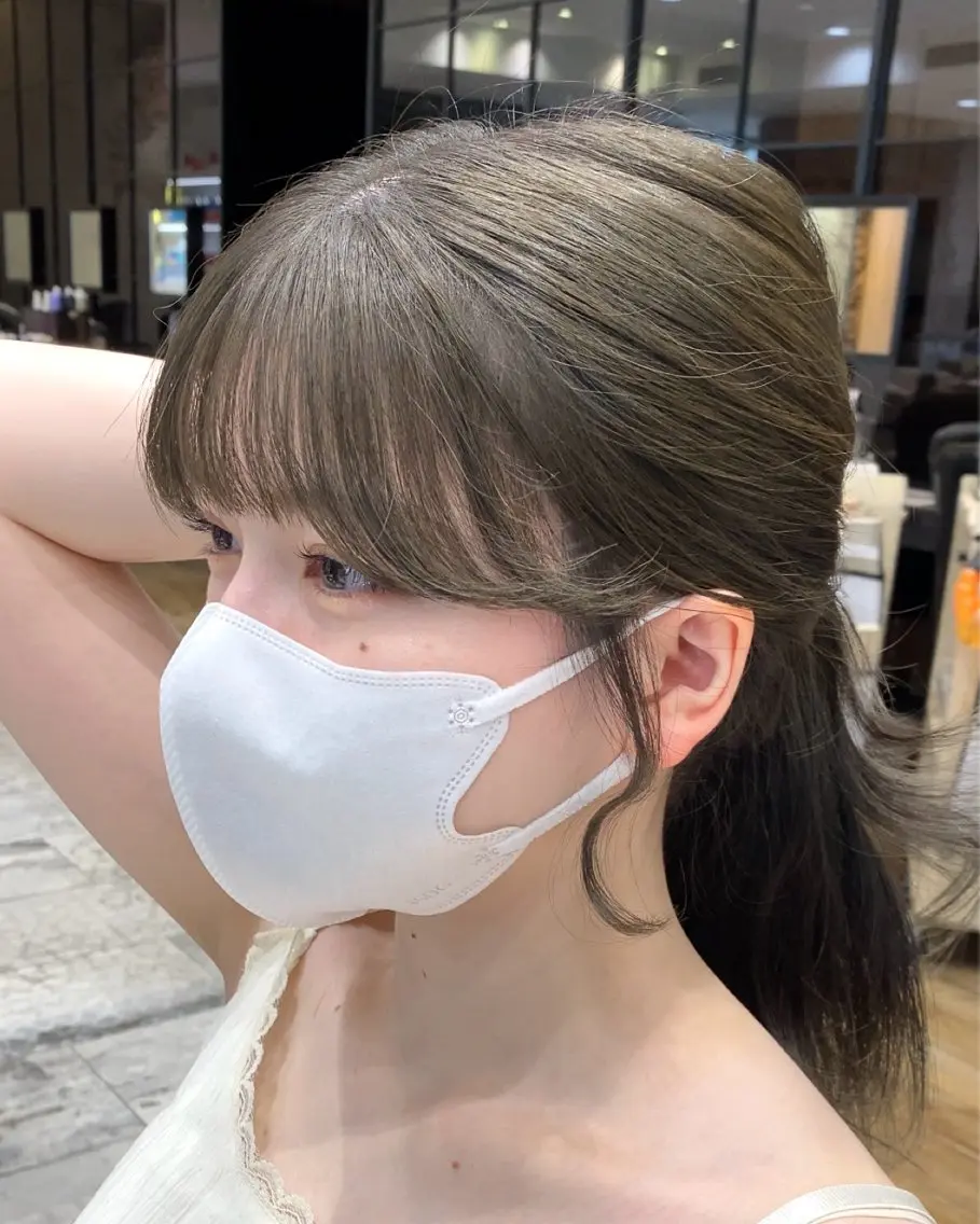 ミディアム カラー 顔まわりカット🌟 くびれヘア/寺門遥輝のヘアスタイル