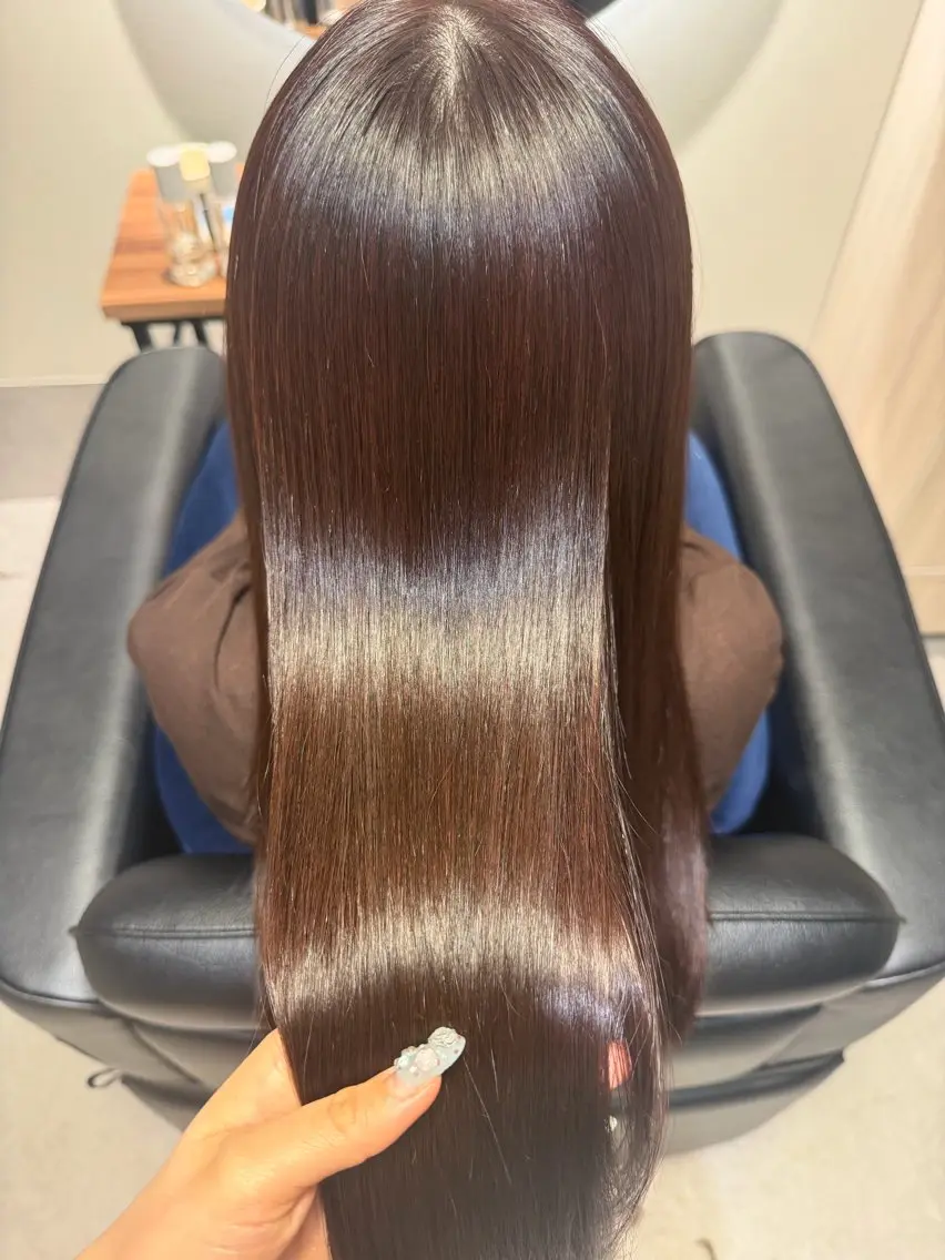 ロング カット ヘアカラー 縮毛矯正 トリートメント 博多美容室NAVY 橋本心縮毛矯正のヘアスタイル