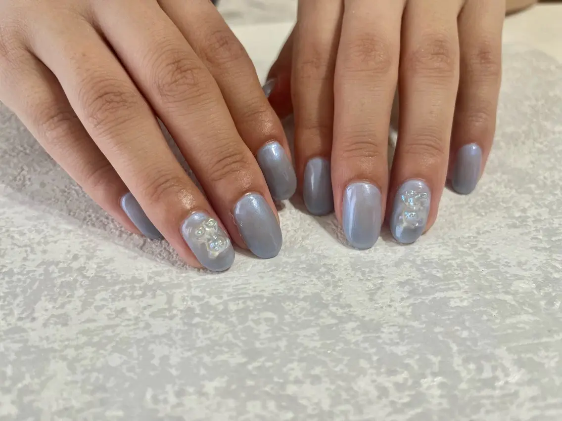 ネイル オーロラネイル フットネイル フレンチネイル ジェルネイル 韓国ネイル ハンドネイル kiki nail たまプラーザのネイルデザイン