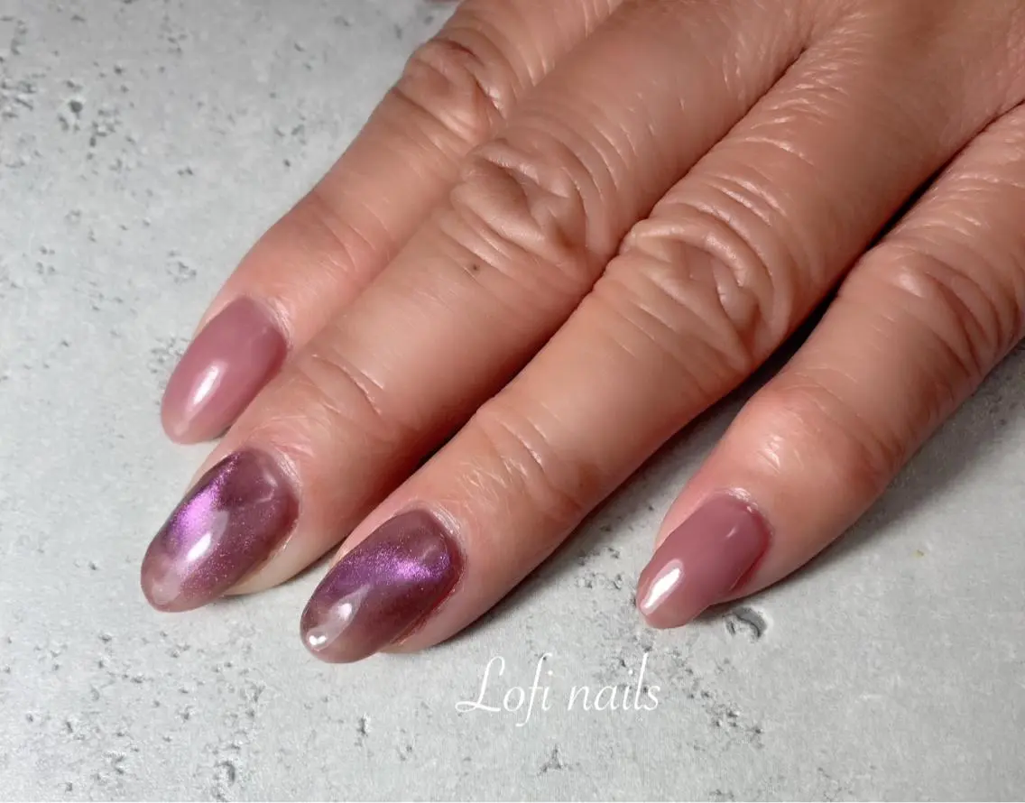 ネイル マグネットネイル ワンカラーネイル Lofi nails ゆきこのネイルデザイン