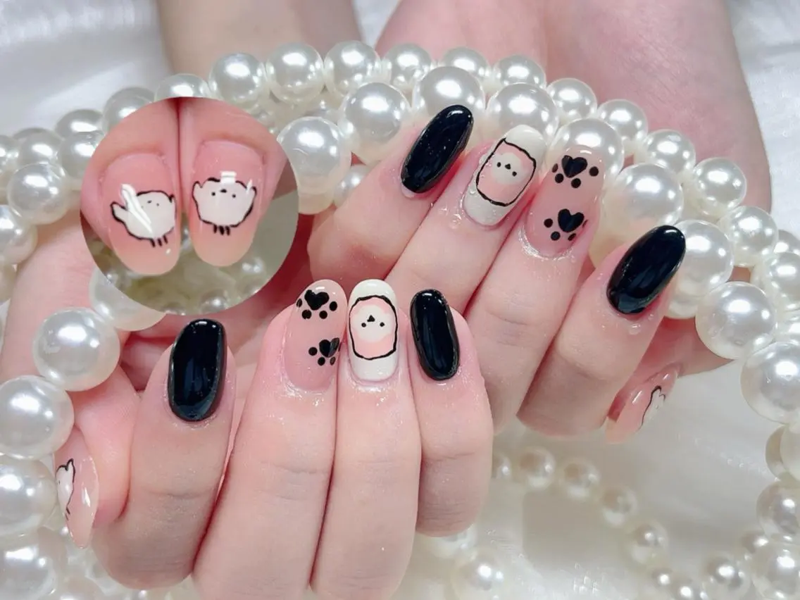 ネイル オーロラネイル 長さ出し フレンチネイル ガーリー キラキラネイル ハンドネイル Lucky nail salonのネイルデザイン