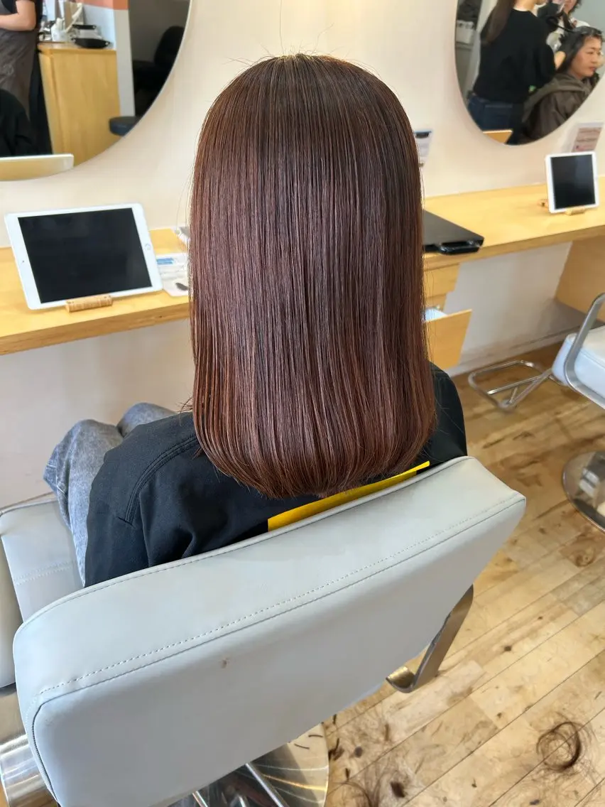 ミディアム 酸性ストレート 上田 あやか🌱髪質改善✨のヘアスタイル
