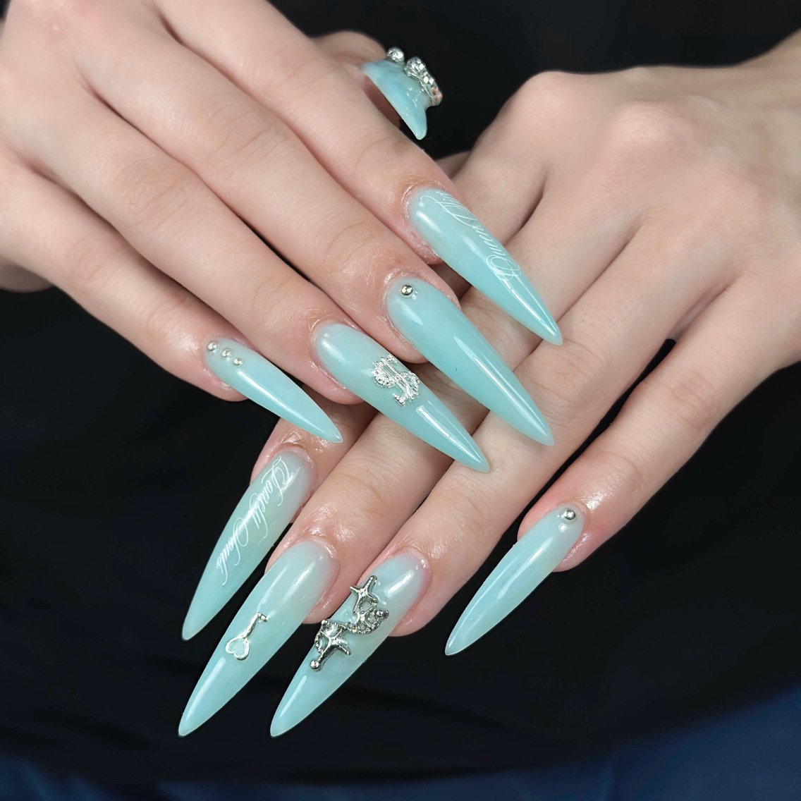 ネイル ジェルネイル キラキラネイル ロングネイル マグネットネイル 持ち込み ハンドネイル Sully Nail  Labのネイルデザイン
