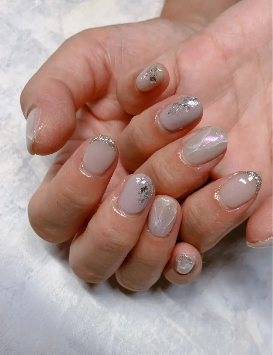 ネイル フレンチネイル ゴージャス ラメ(グリッター) COCO Nail　光が丘駅近のネイルデザイン