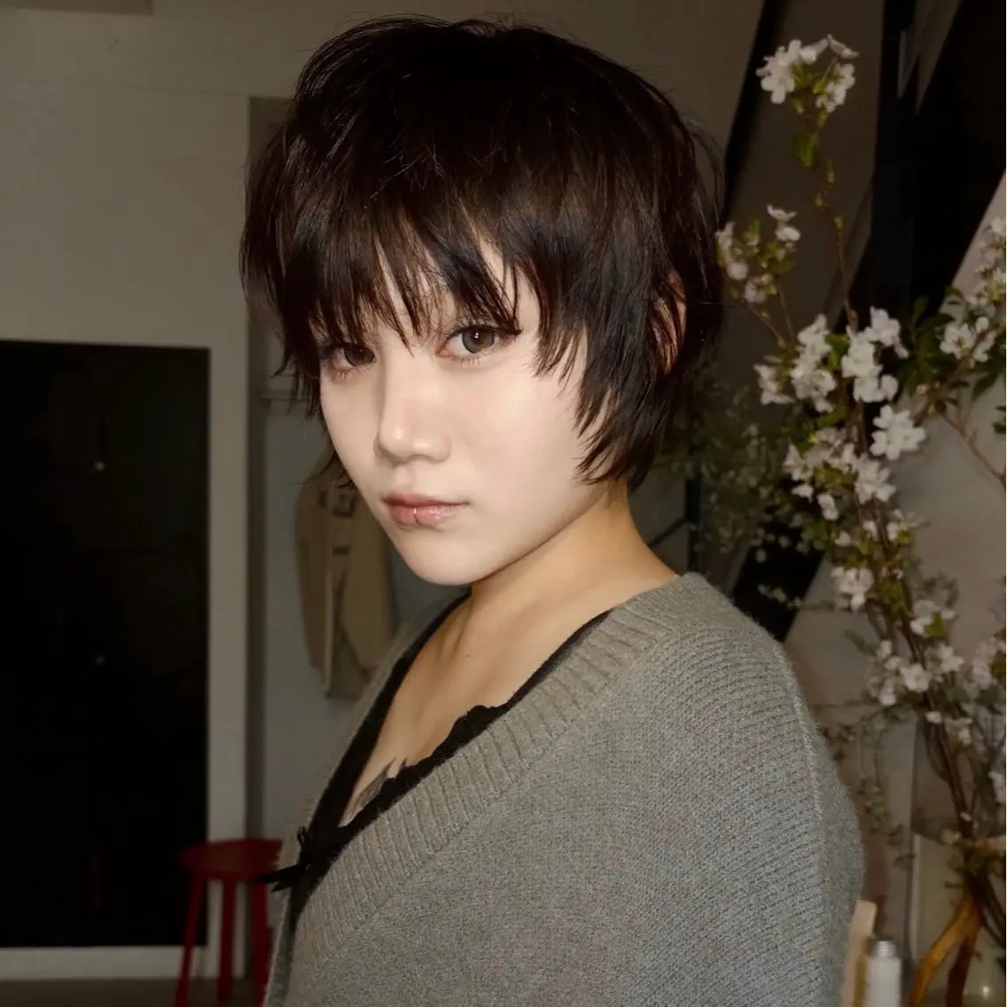 ショート ヘアカラー miu🪅縮毛矯正 モデル募集のヘアスタイル