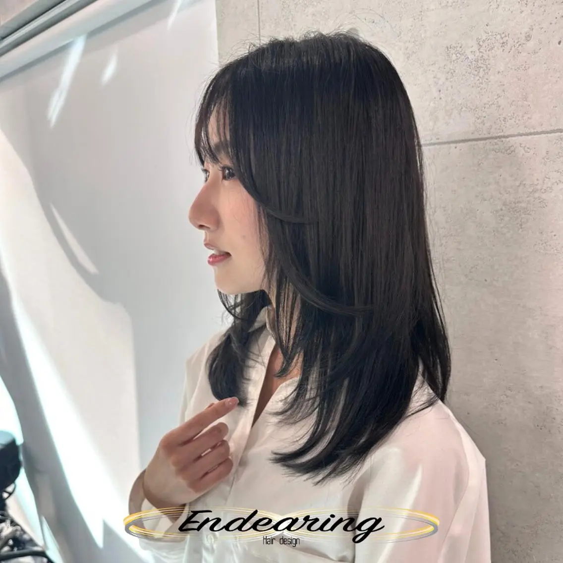 セミロング 顔まわりレイヤー レイヤーカット トリートメント カット トリートメント Endearing 銀座/レイヤーカットのヘアスタイル