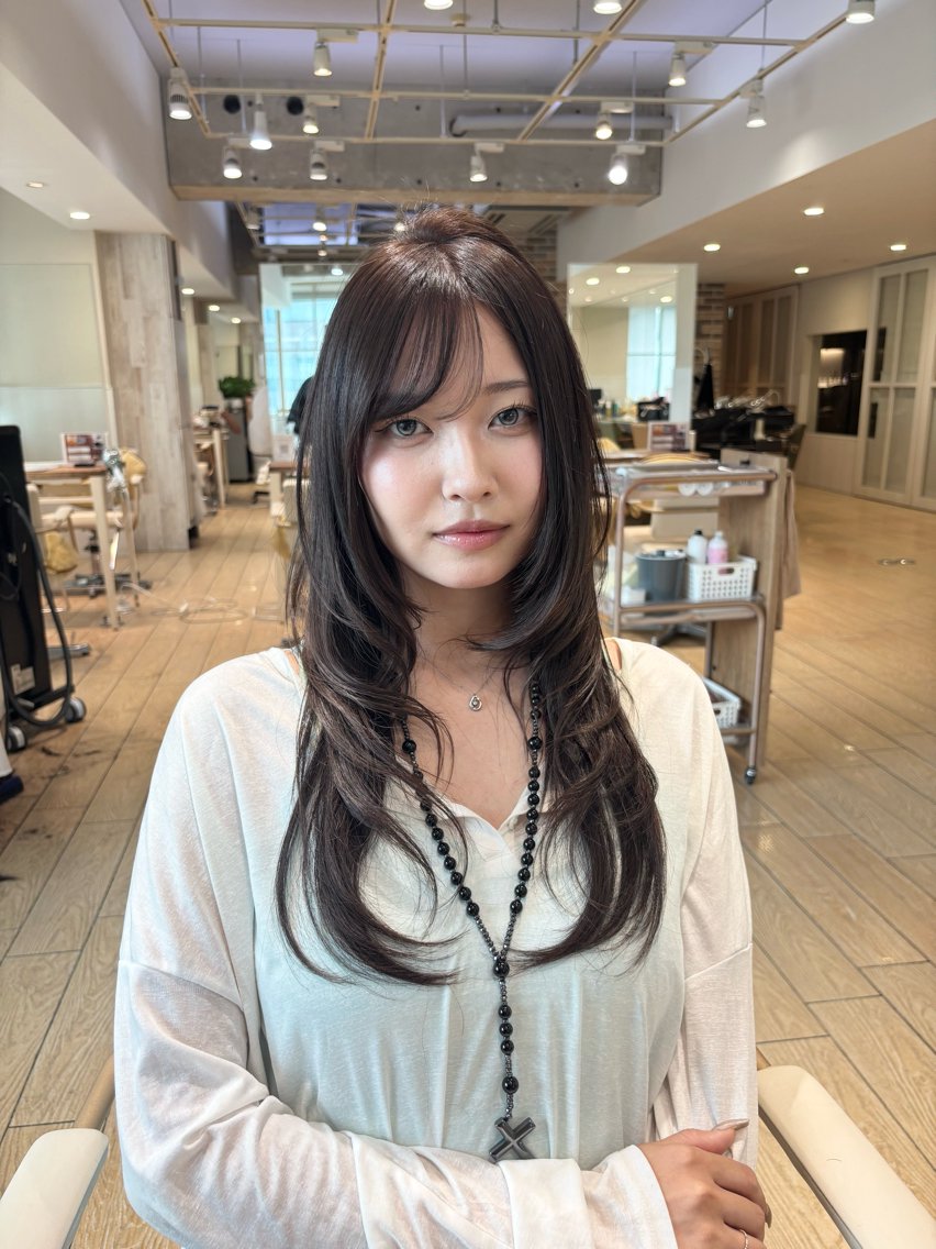 ロング レイヤーカット/ウル フ/MANARU🐺のヘアスタイル