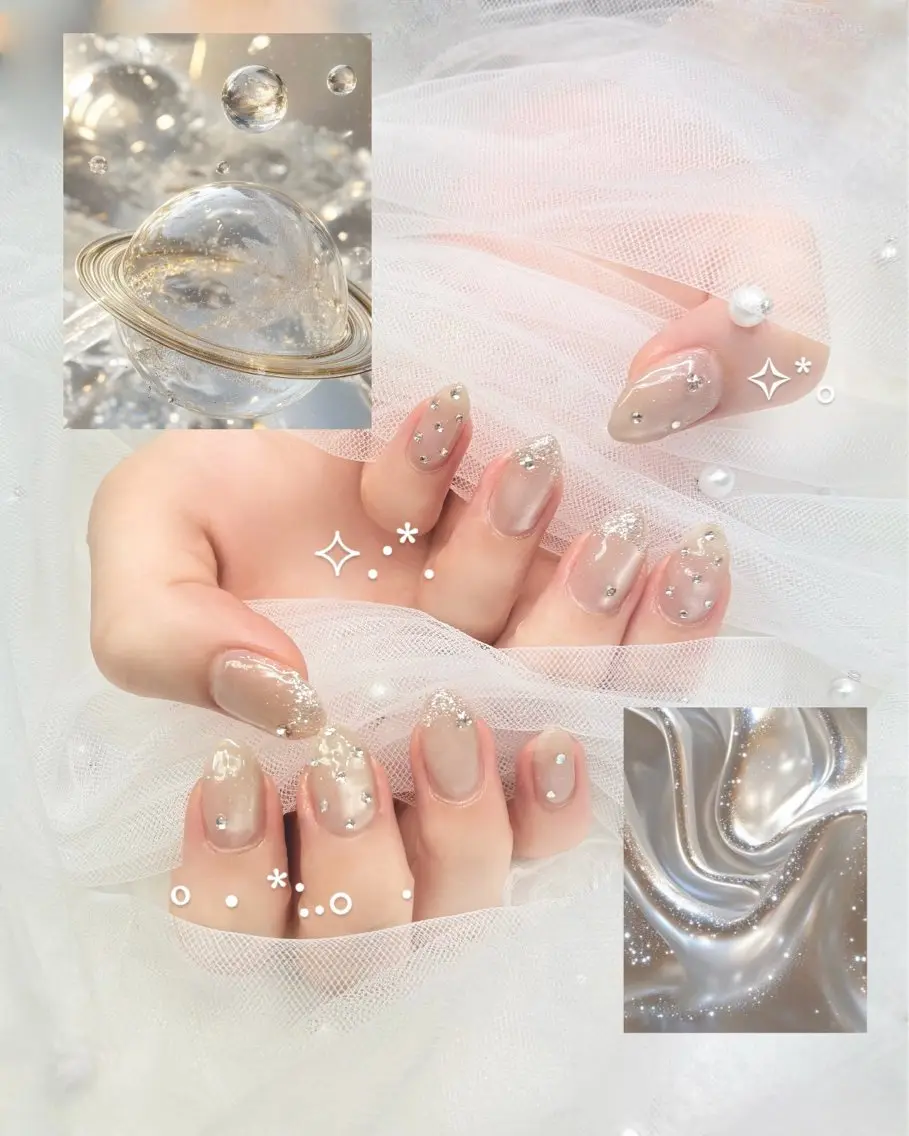 ネイル フレンチネイル キラキラネイル ラメ(グリッター) マグネットネイル シンプルネイル Hal nail立川 *yuunaのネイルデザイン
