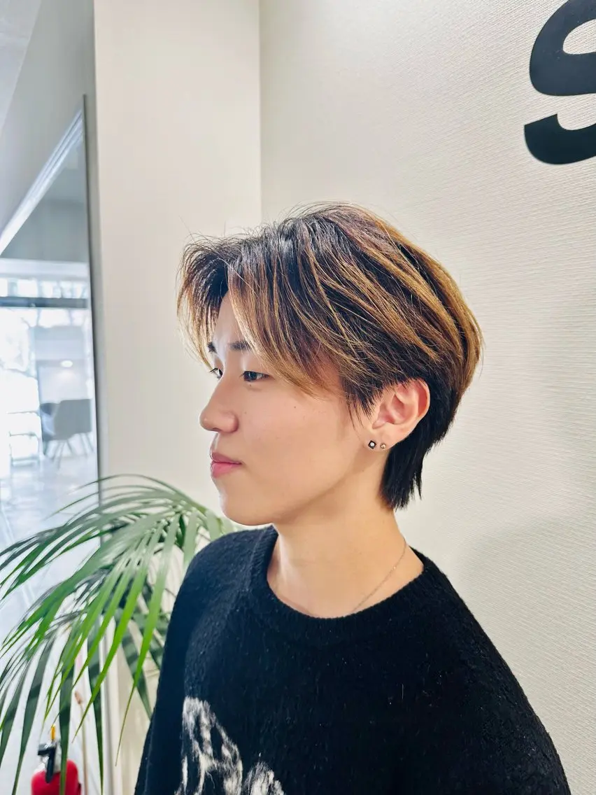 パーマ メンズ フェザーパーマ メンズパーマ カット ヘアカラー メンズカット/シャド ウパーマ/URYUのヘアスタイル