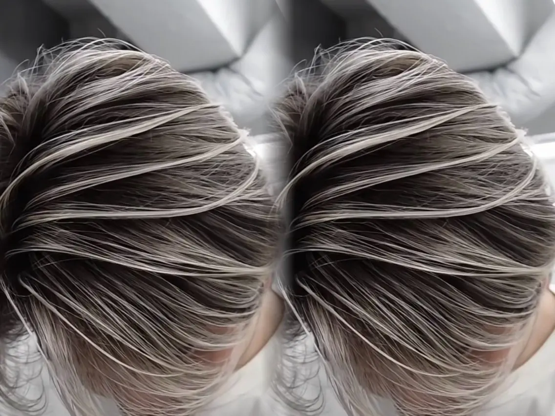 カラー メンズ メンズバレイヤージュ バレイヤージュ シルバー ホワイトシルバー ヘアカラー 表参道/ハイライト バレイヤージュのヘアスタイル