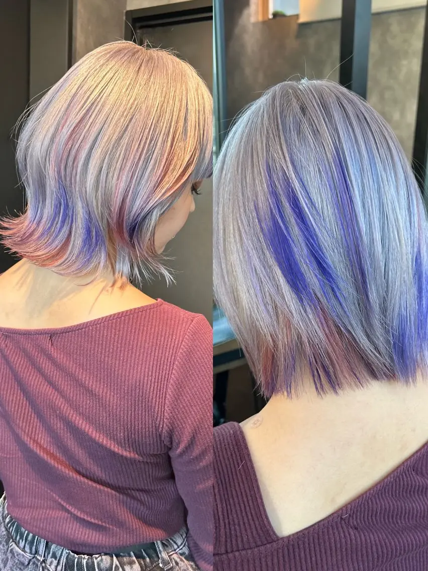 ミディアム カラー デザインカラー 鈴木 華奈のヘアスタイル