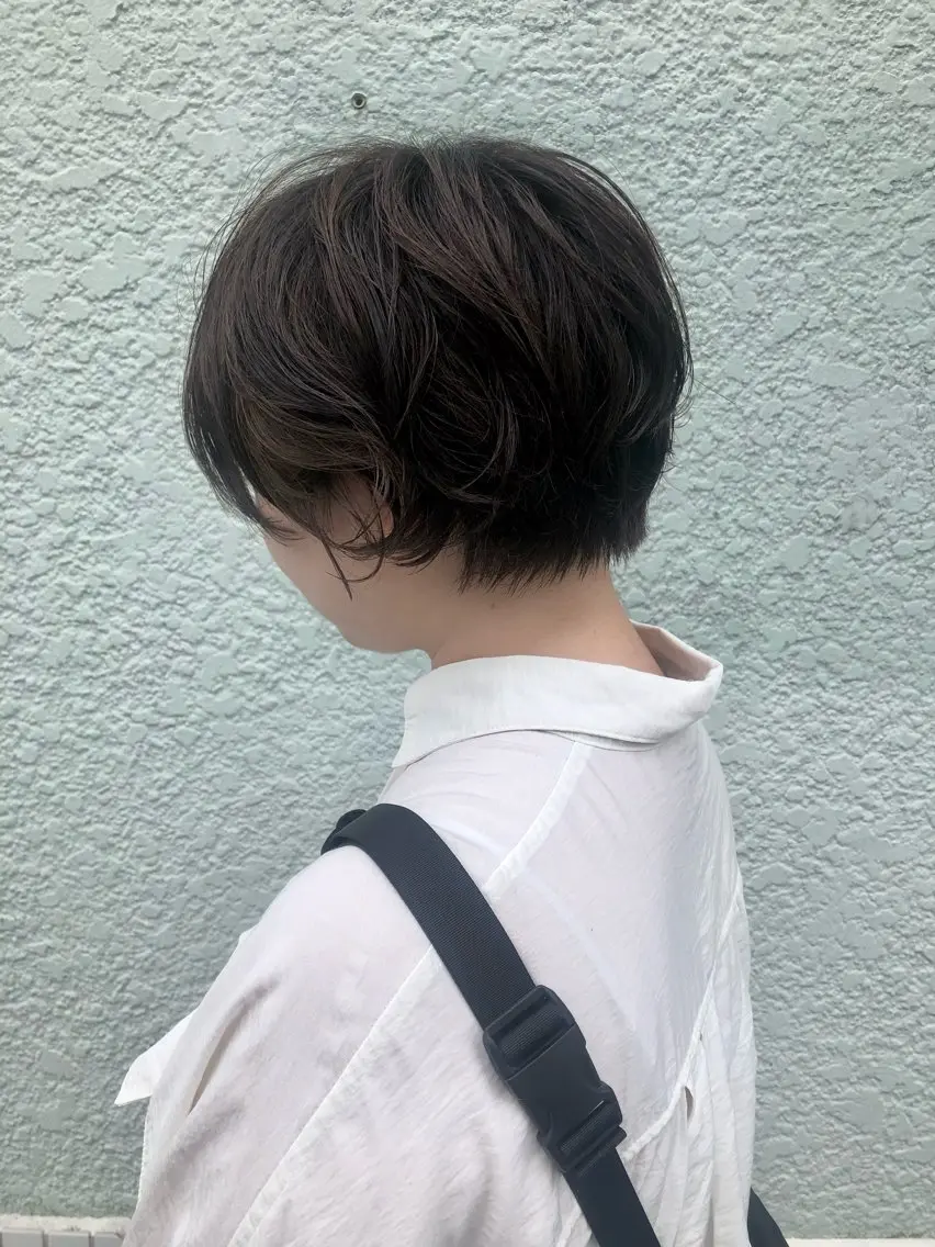 ショート ショートボブ 丸みショート ボブ ショートヘア カット パーマ Saloクルミ/ パーマモデル☁️のヘアスタイル