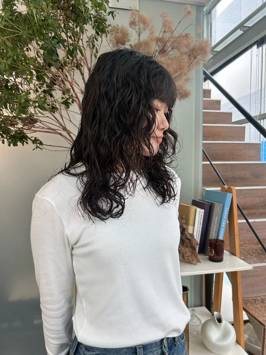 パーマ かがやしづ ⭐️カラーモデルのヘアスタイル